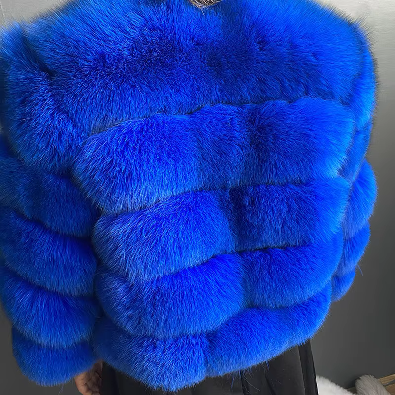 Winter women's Jacket Real Fox fur coat Stand Collar high street Coat real Fox Fur jackets women's coats in promotion WGLUVF FUR - WGLUVF