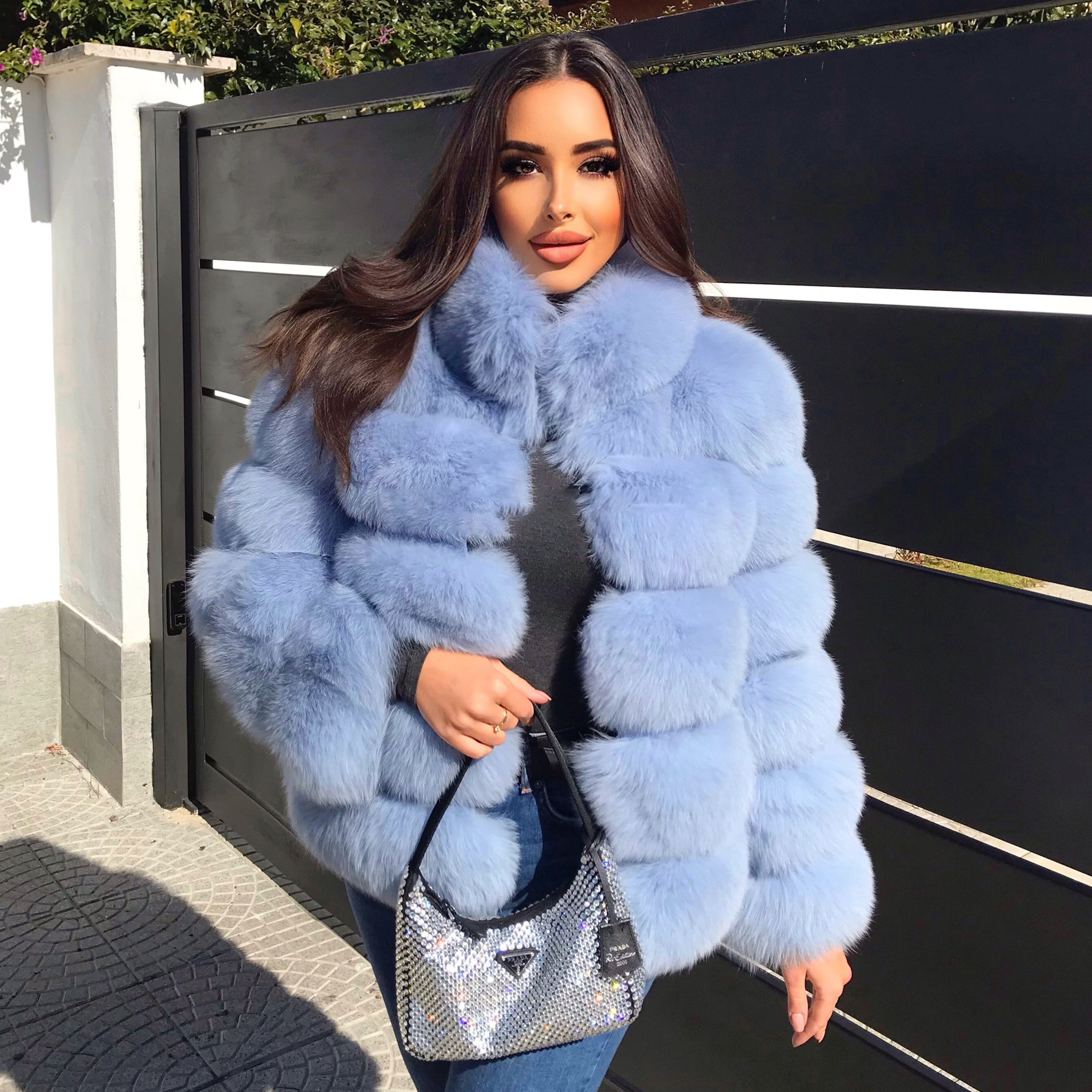 Winter women's jacket real fox fur coat stand collar coat real fox fur WGLUVF fur - WGLUVF