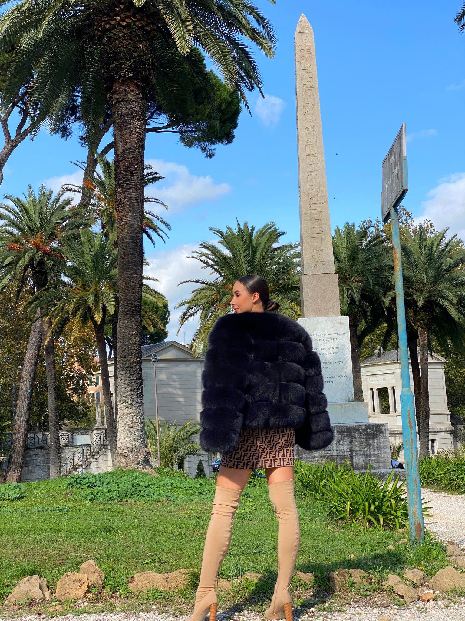 Classic fox fur short long sleeved jacket Add long sleeves - WGLUVF