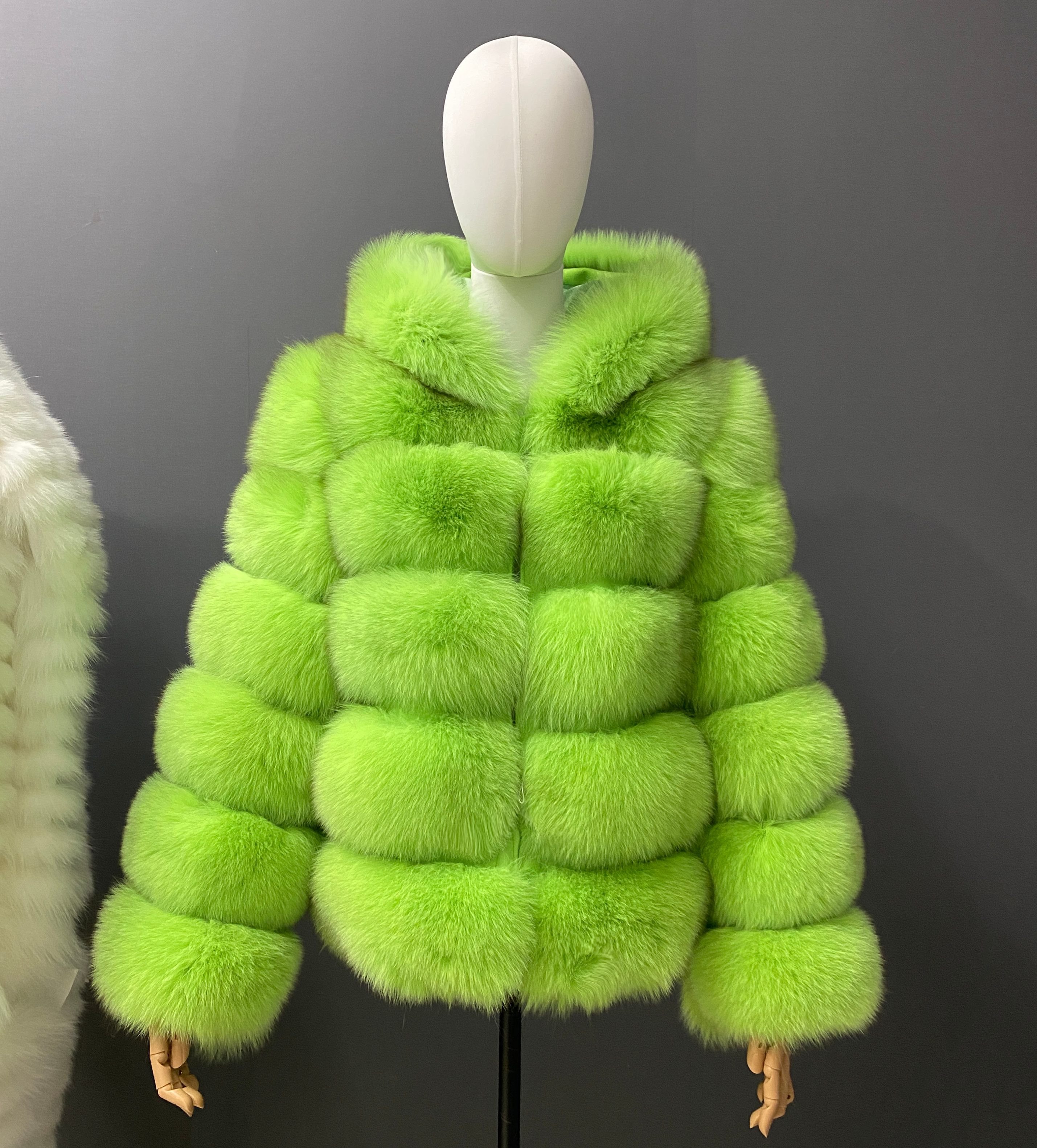 Fashion Winter Real Fox Fur Jacket Hat Oversized Hood Fur Fox Jacket Home Casual High Street Popular - WGLUVF