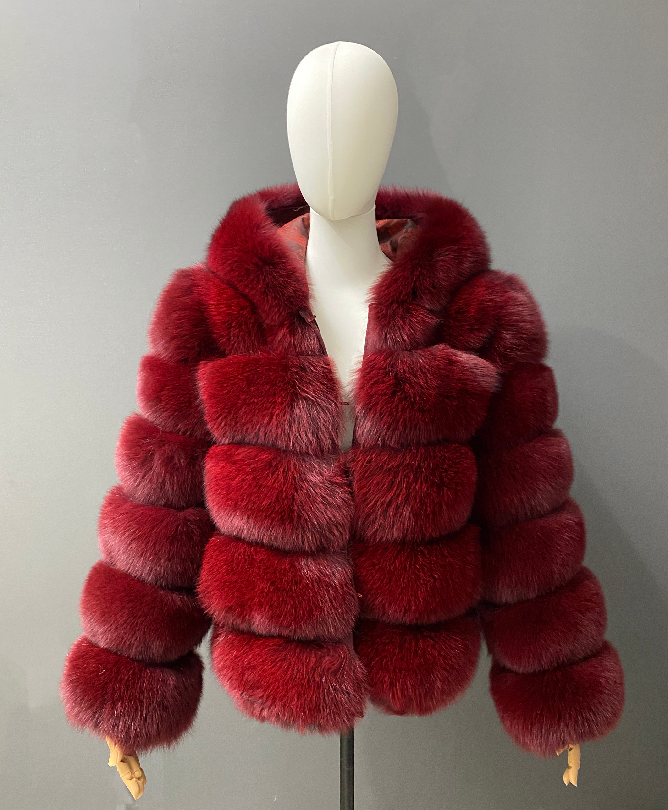 Fashion Winter Real Fox Fur Jacket Hat Oversized Hood Fur Fox Jacket Home Casual High Street Popular - WGLUVF