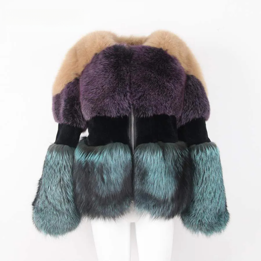 Plush multi-color paired with long sleeved jacket fox - WGLUVF