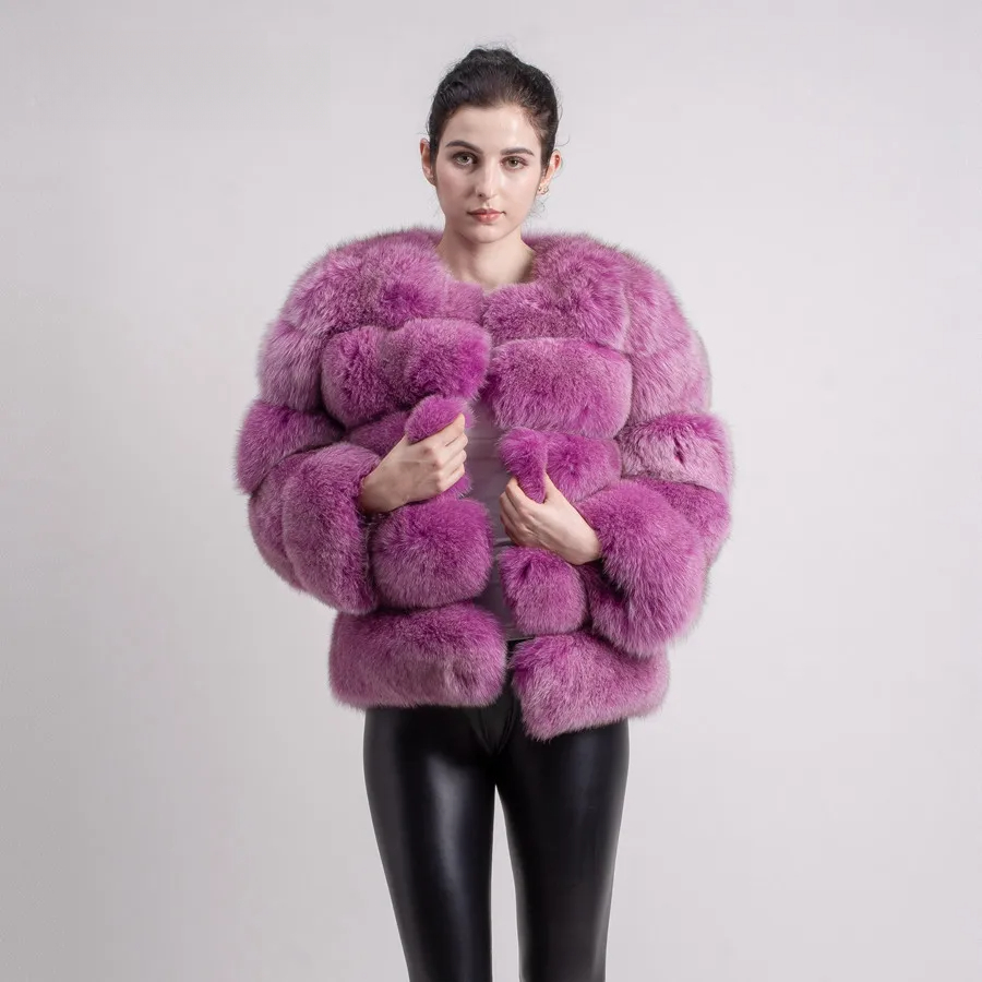 Classic fox fur jacket Fur coats - WGLUVF