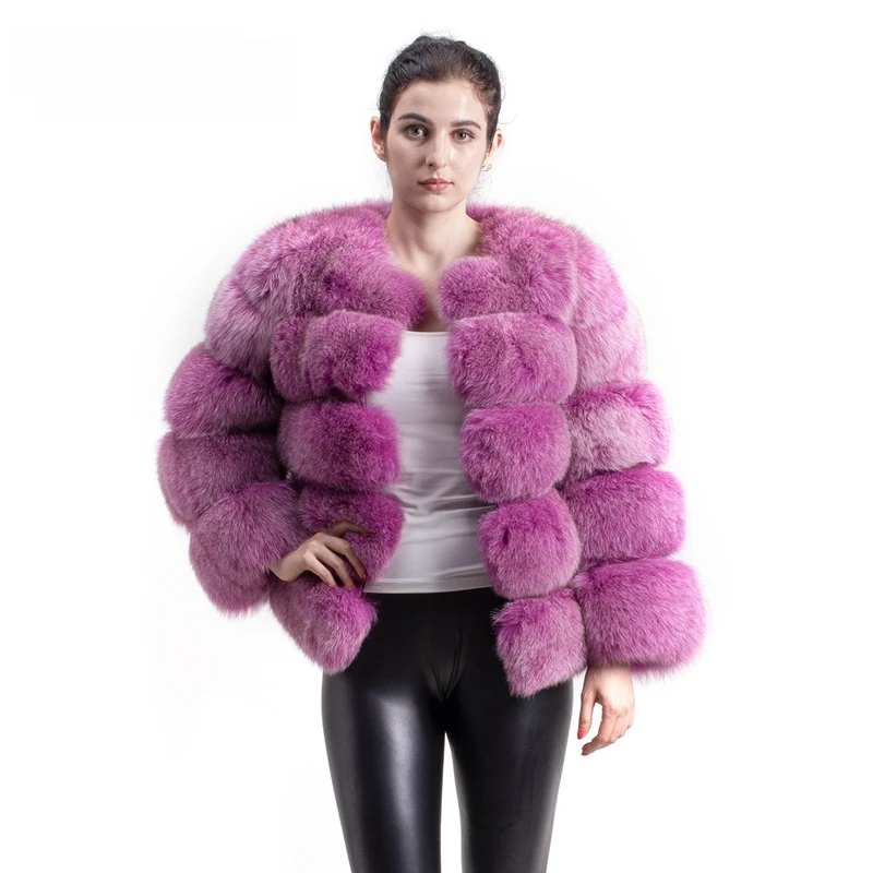 Classic fox fur jacket Fur coats - WGLUVF