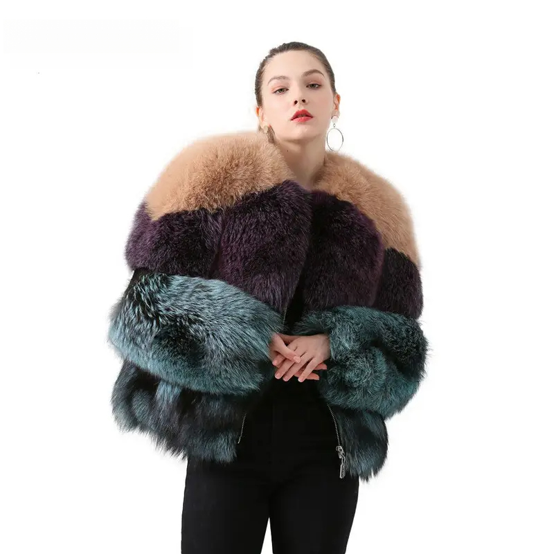 Plush multi-color paired with long sleeved jacket fox - WGLUVF