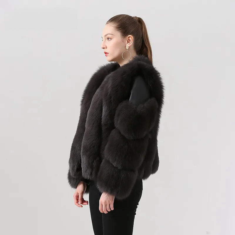 Vertical solid color fox coat - WGLUVF