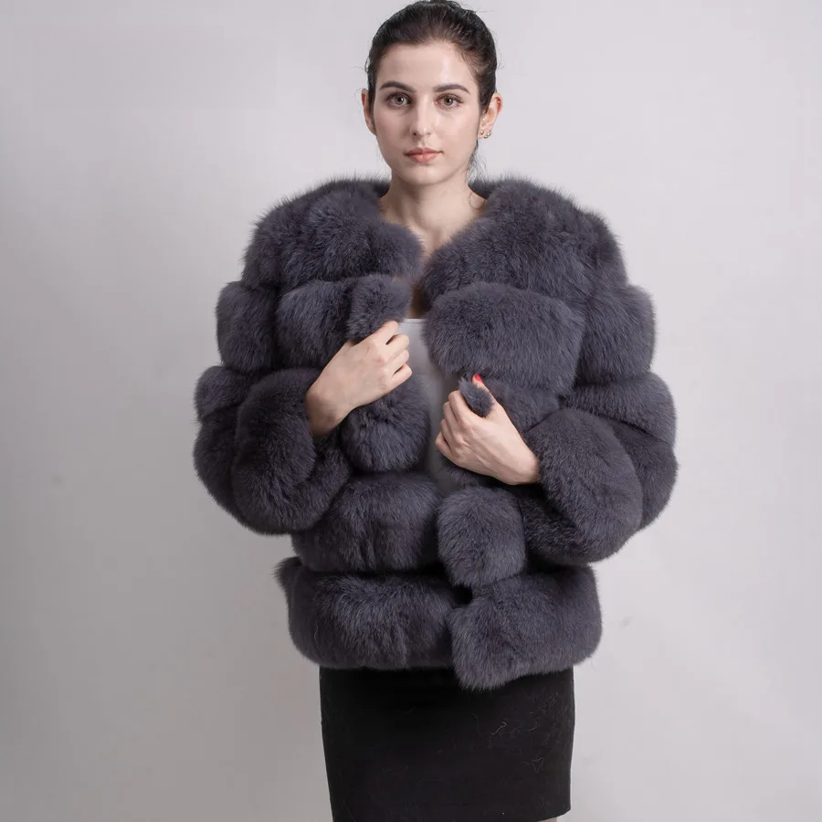 Classic fox fur jacket Fur coats - WGLUVF