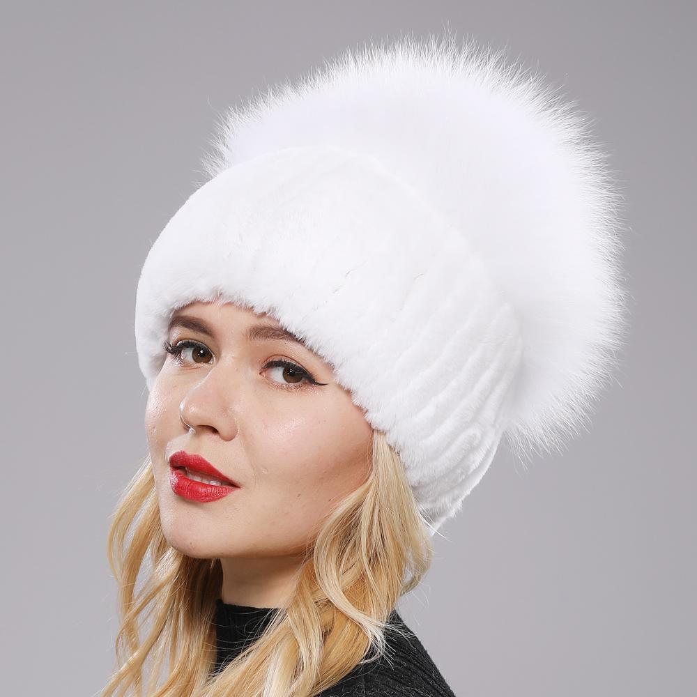 Rex rabbit fur knitted hat - WGLUVF