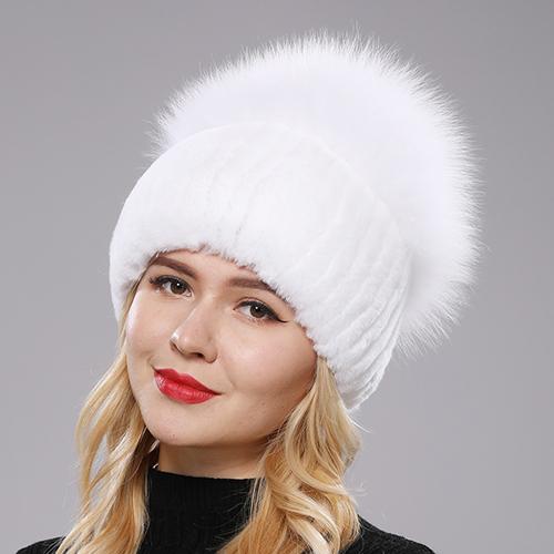 Rex rabbit fur knitted hat - WGLUVF