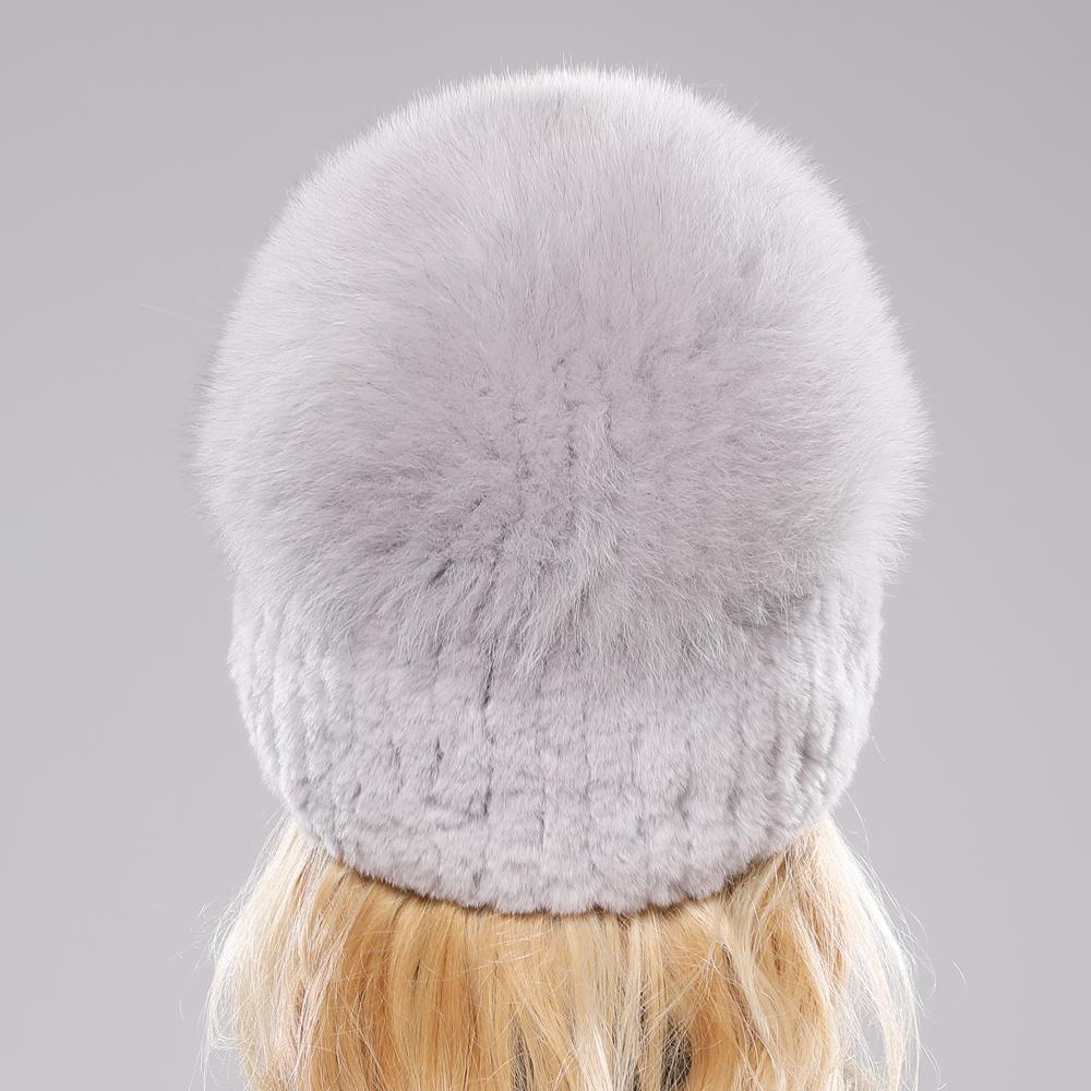 Rex rabbit fur knitted hat - WGLUVF