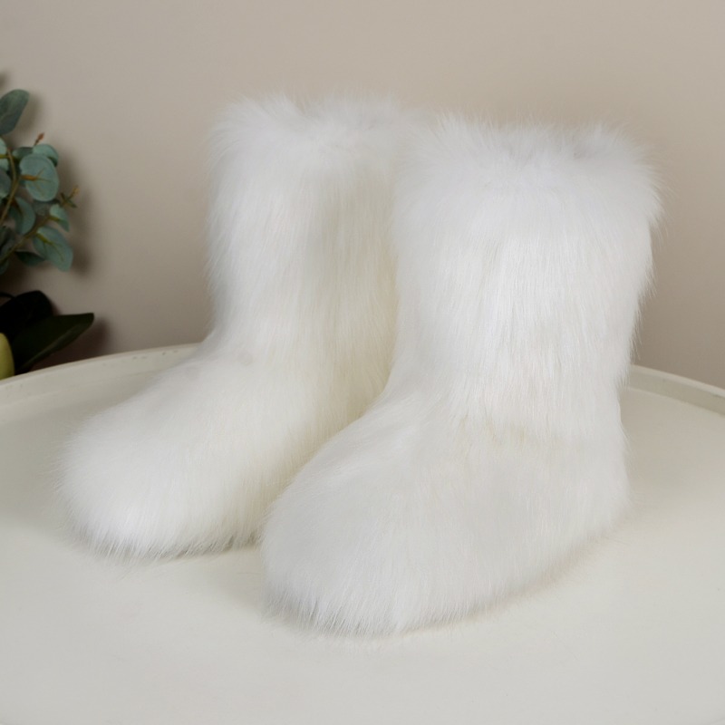 Furry long tube snow boots - WGLUVF