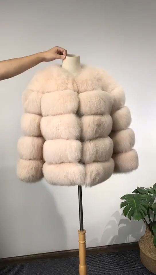 Classic fox fur jacket Fur coats - WGLUVF