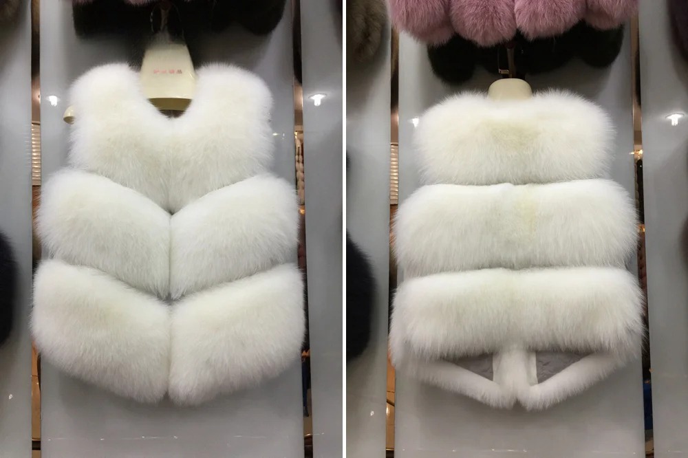 Short Real Fashion Lady Natural Fox Fur WG-STVT58-45 - WGLUVF