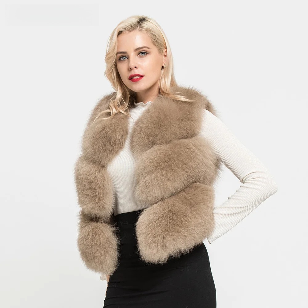 Short Real Fashion Lady Natural Fox Fur WG-STVT58-45 - WGLUVF