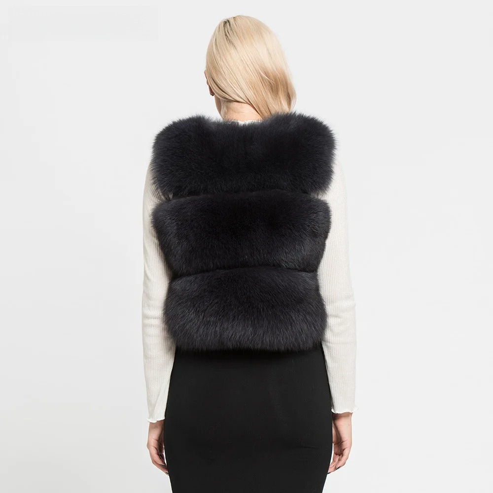 Short Real Fashion Lady Natural Fox Fur WG-STVT58-45 - WGLUVF