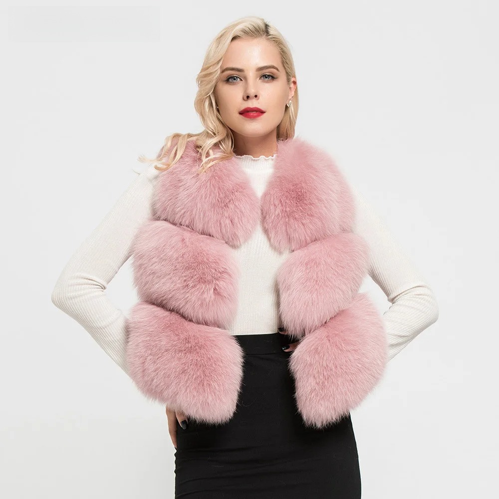 Short Real Fashion Lady Natural Fox Fur WG-STVT58-45 - WGLUVF