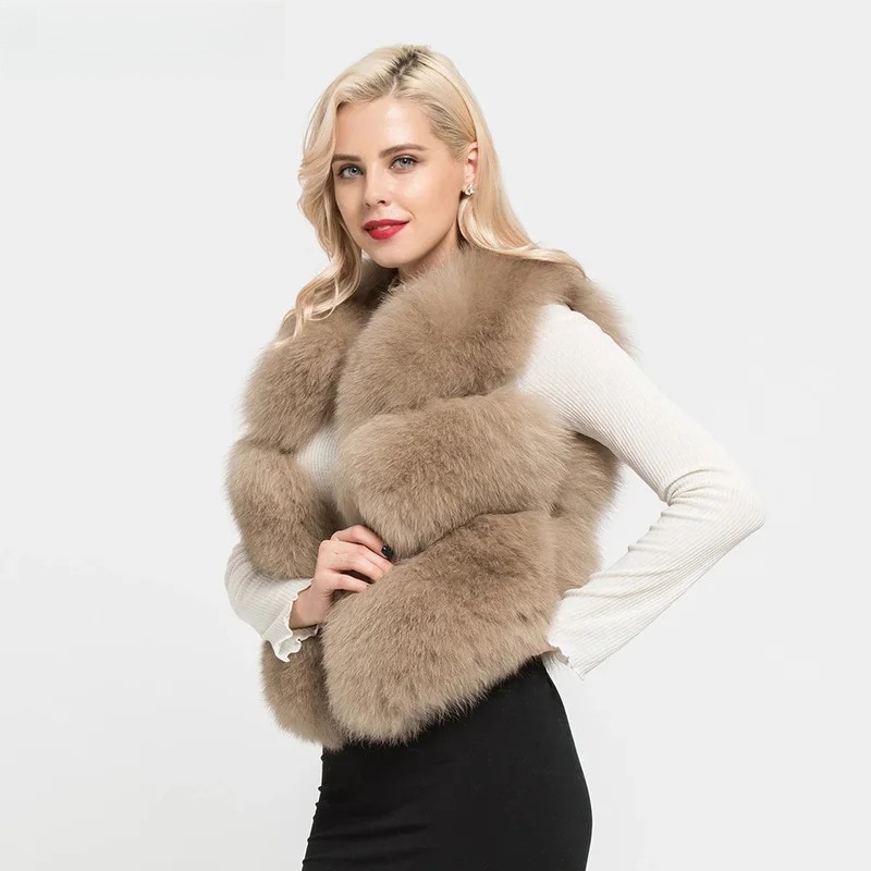 Short Real Fashion Lady Natural Fox Fur WG-STVT58-45 - WGLUVF