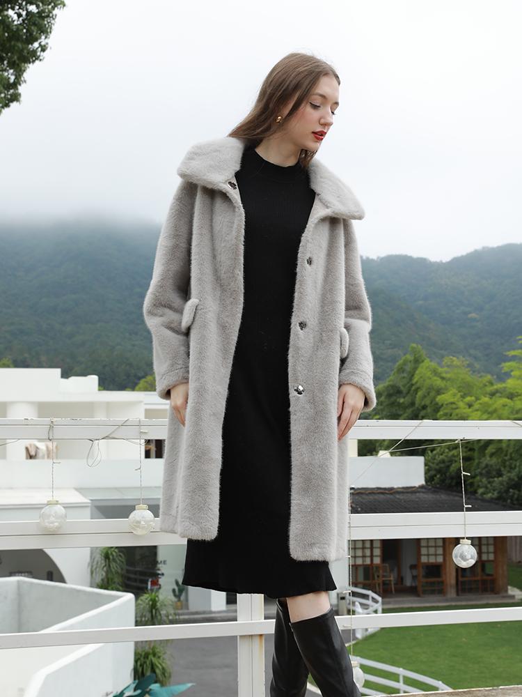Mink velvet synthetic fur women's coat - WGLUVF