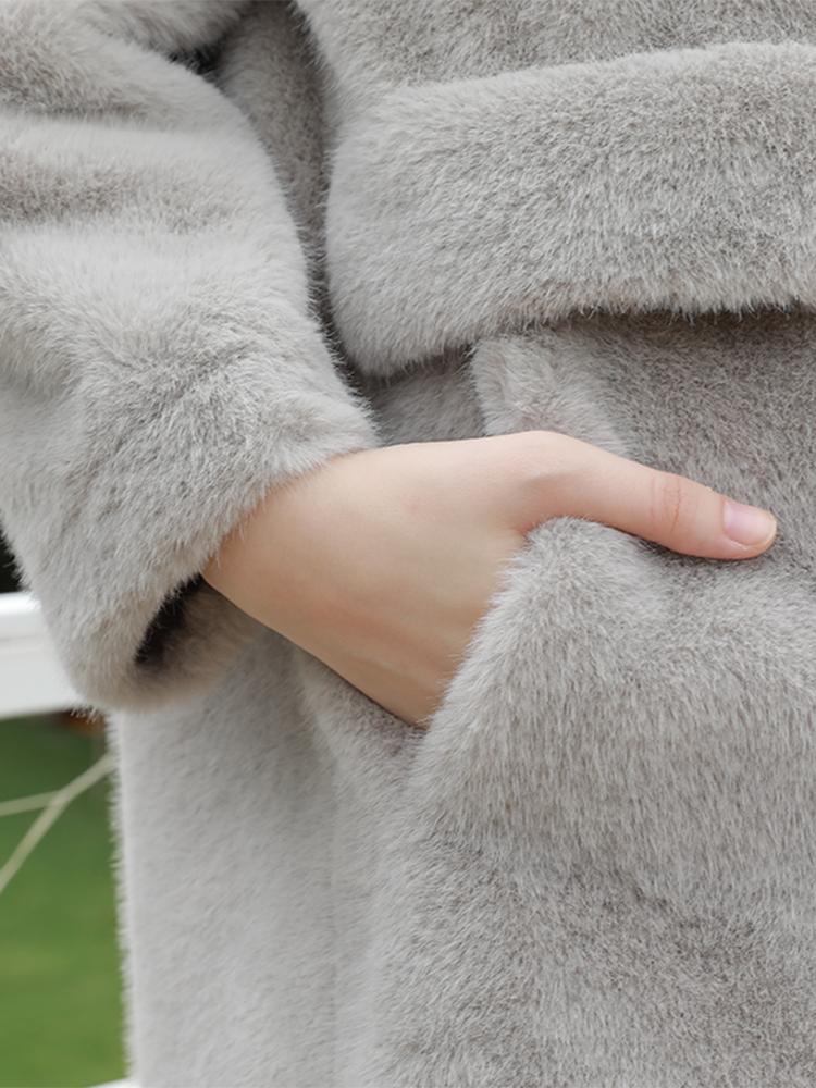 Mink velvet synthetic fur women's coat - WGLUVF