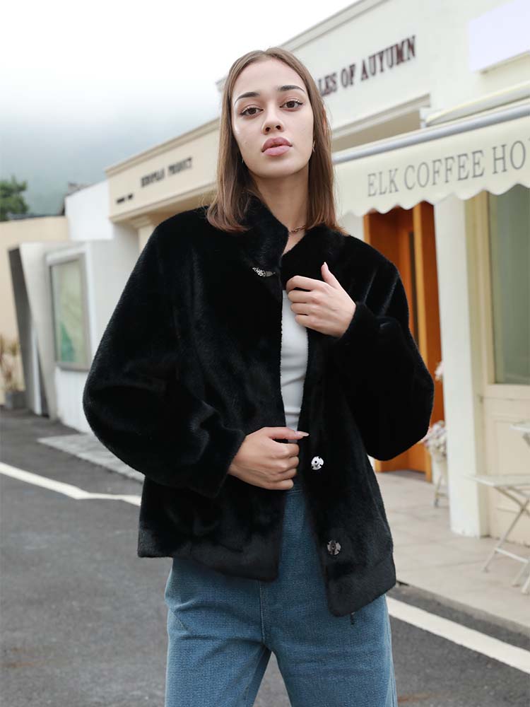 Faux Fur  mink fur short jacket - WGLUVF