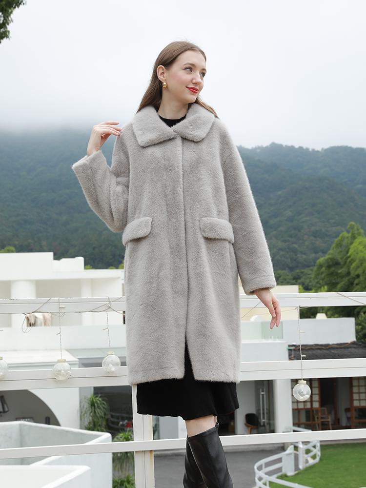 Mink velvet synthetic fur women's coat - WGLUVF