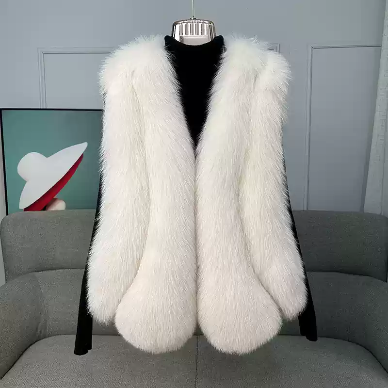 Princess Series - Short Butterfly Princess Fox Fur Vest - WGLUVF