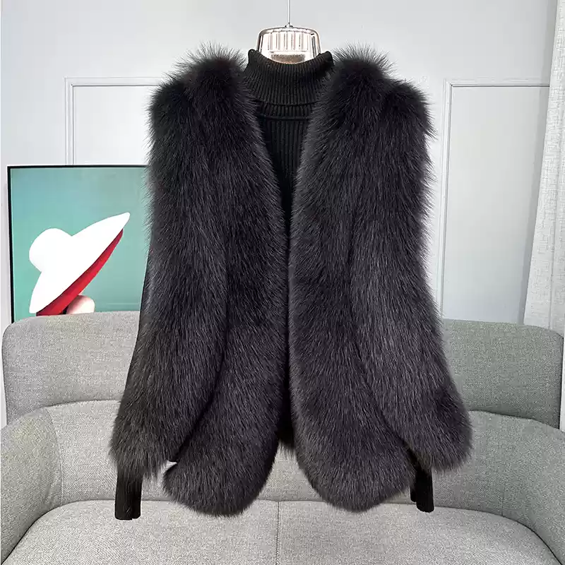 Princess Series - Short Butterfly Princess Fox Fur Vest - WGLUVF