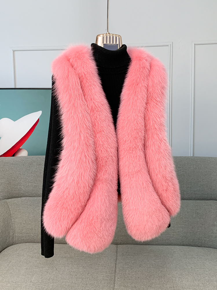 Princess Series - Short Butterfly Princess Fox Fur Vest - WGLUVF