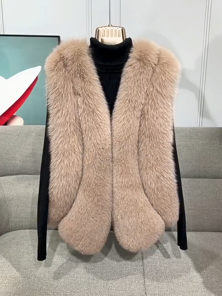 Princess Series - Short Butterfly Princess Fox Fur Vest - WGLUVF