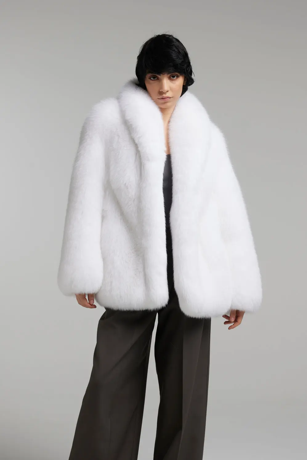 Queen Series - Fluffy Thick Intact skin Fox Fur Jacket - WGLUVF