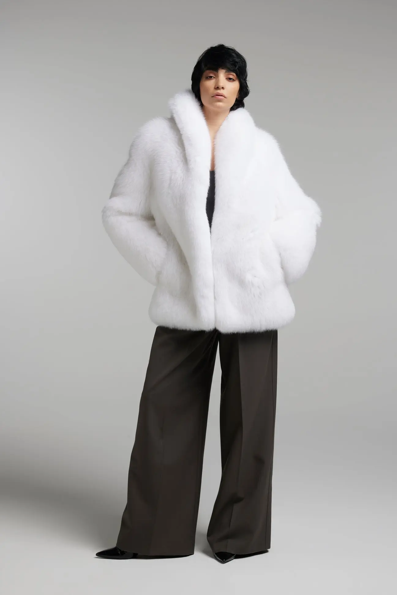 Queen Series - Fluffy Thick Intact skin Fox Fur Jacket - WGLUVF