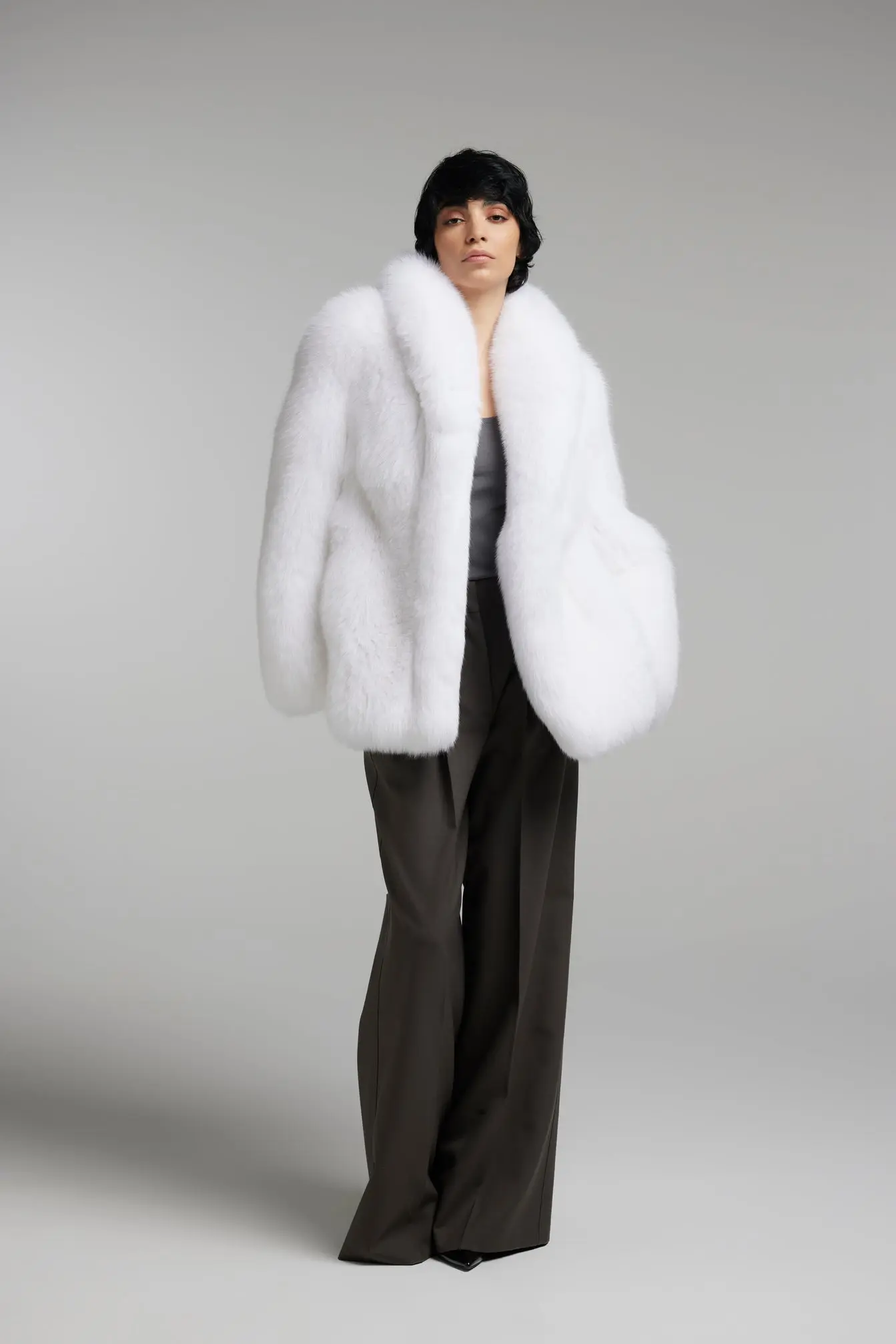 Queen Series - Fluffy Thick Intact skin Fox Fur Jacket - WGLUVF