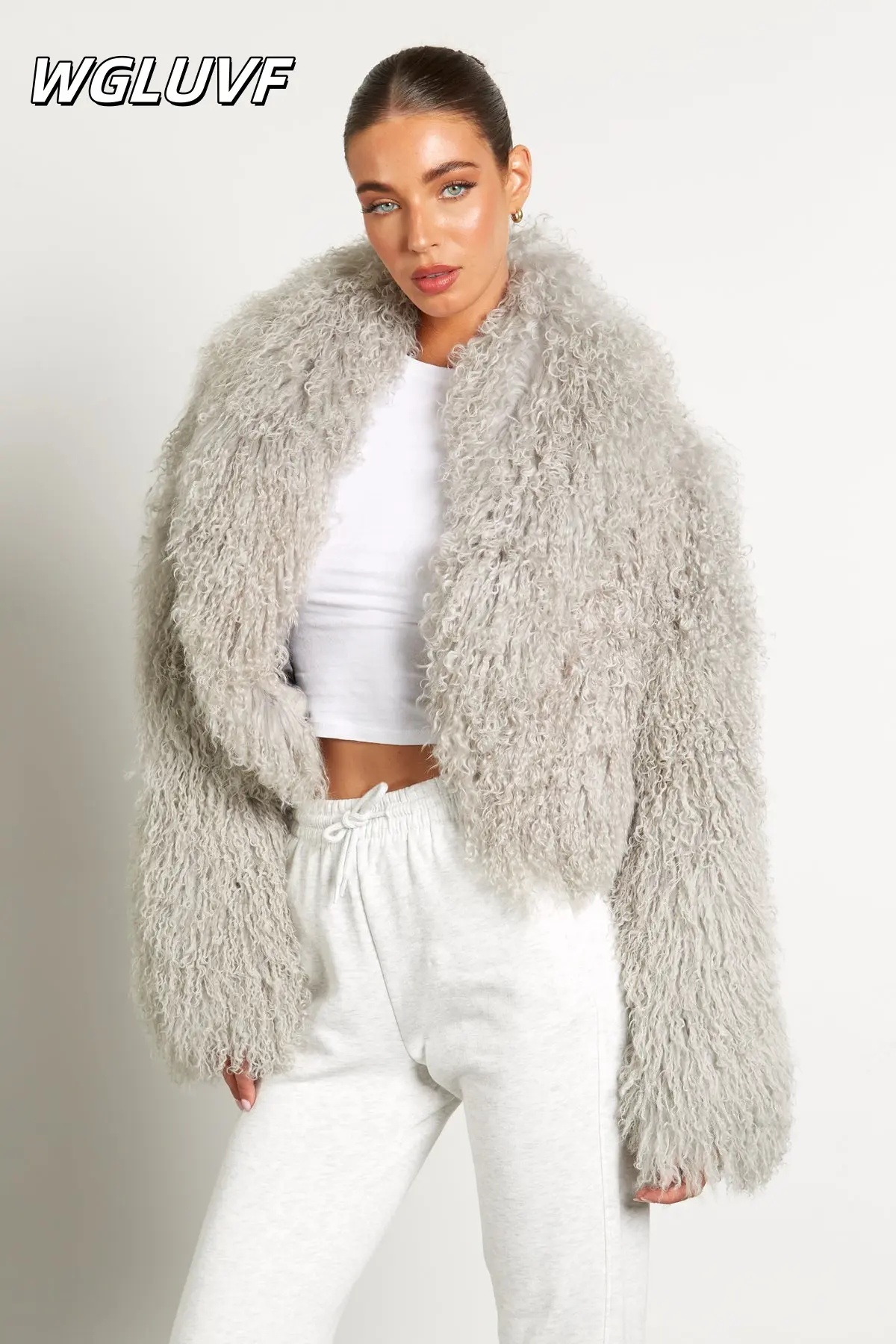 Long haired sheepskin short coat - WGLUVF