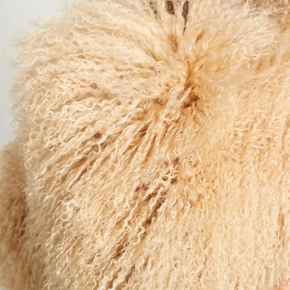 Mongolian sheepskin short jacket collar - WGLUVF