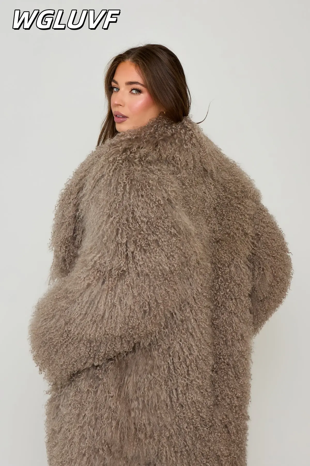 Luxury Long Mongolian Lamb Fur Jacket/coat sheep - WGLUVF