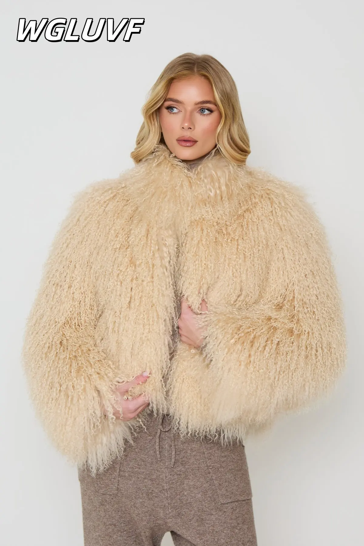 Short Mongolian sheepskin jacket - WGLUVF