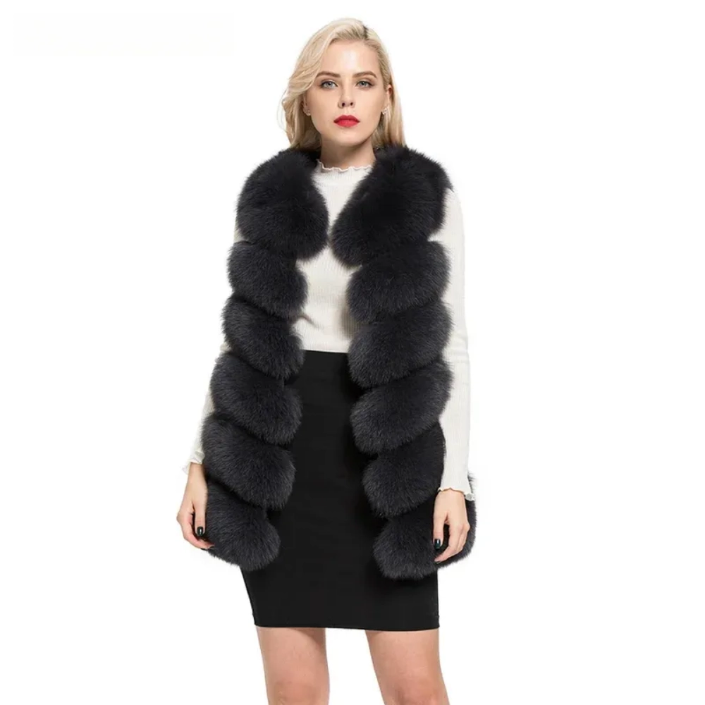 Ladies real fur fox vest