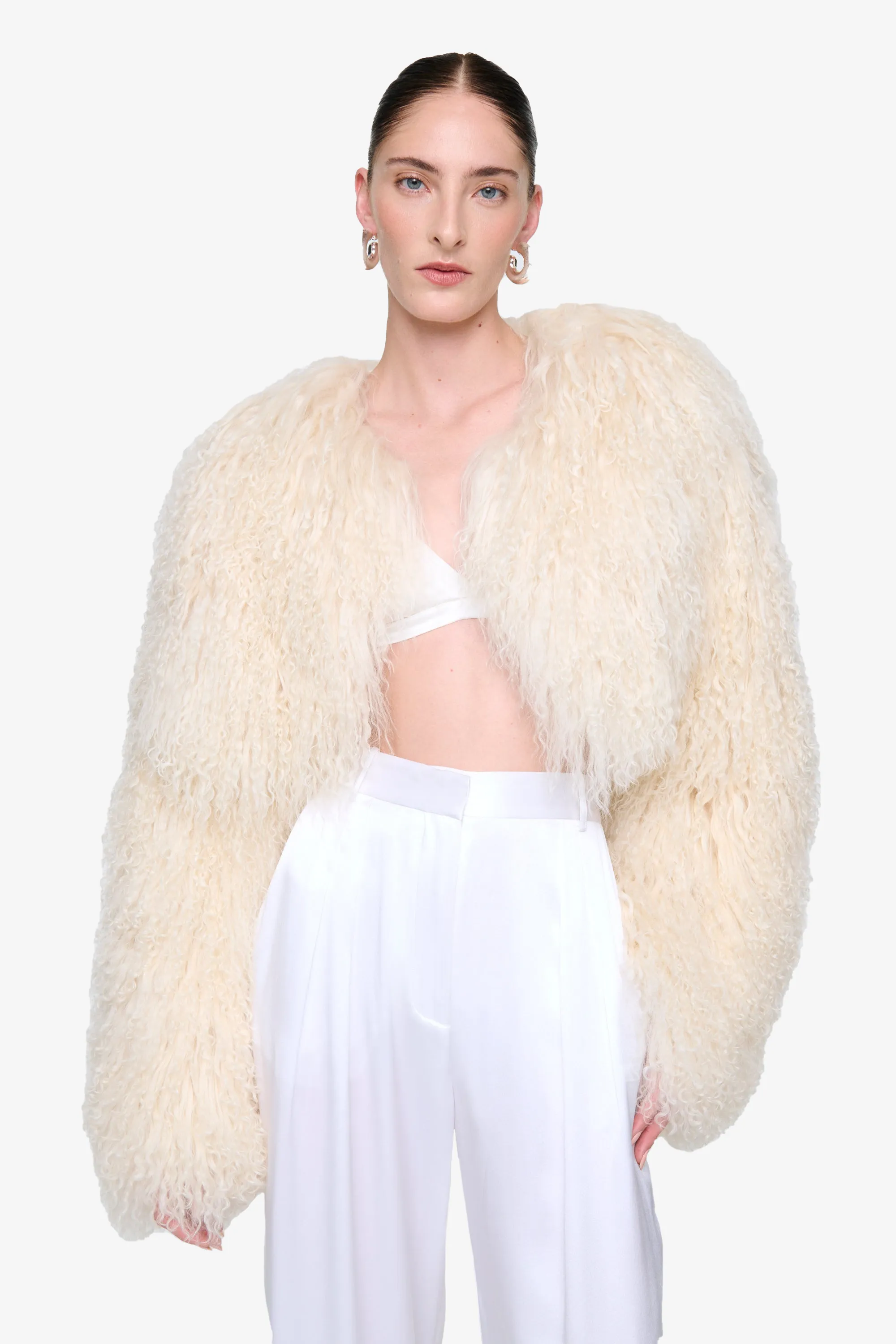 Mongolian sheepskin short beachhead jacket - WGLUVF