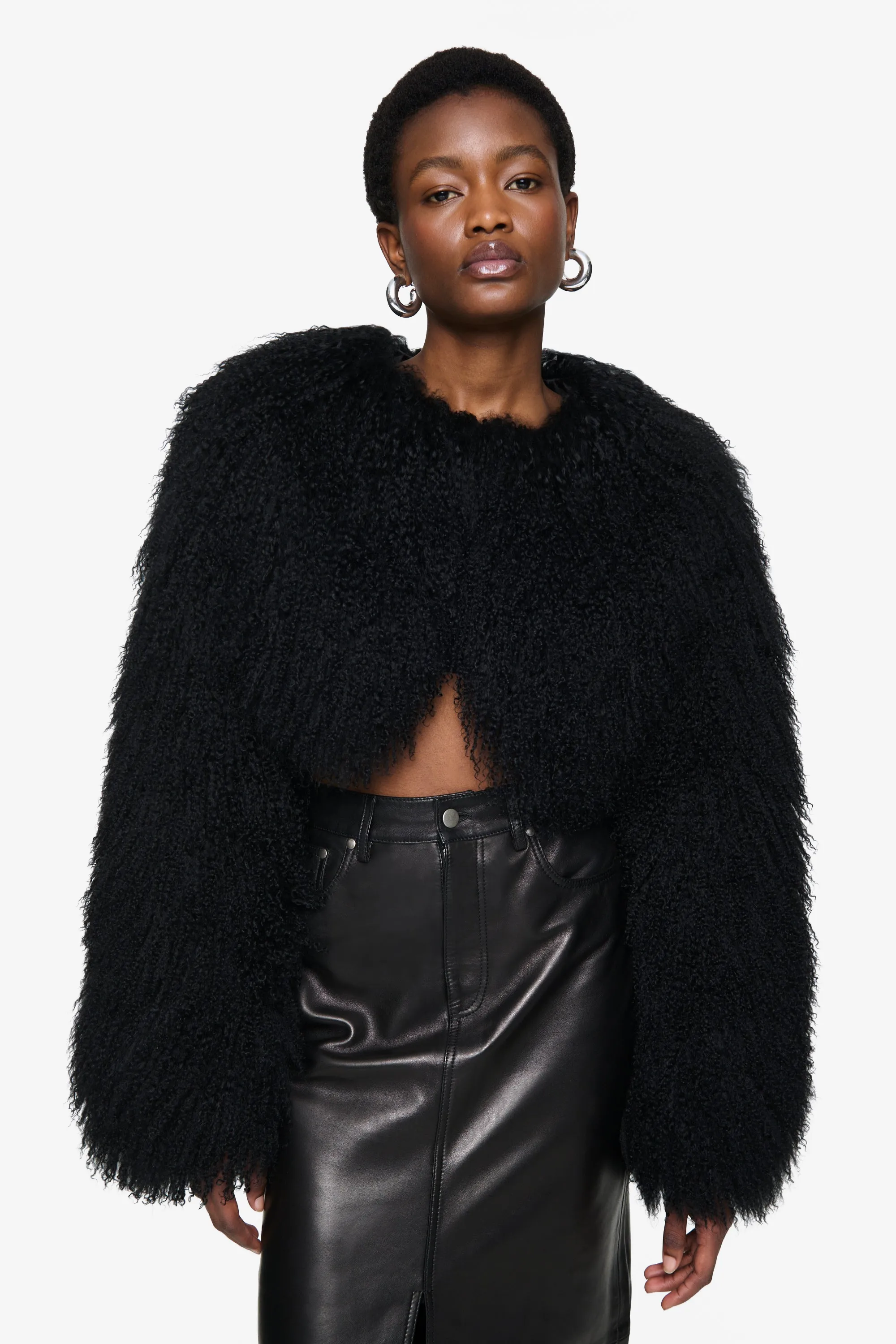 Mongolian sheepskin short beachhead jacket - WGLUVF