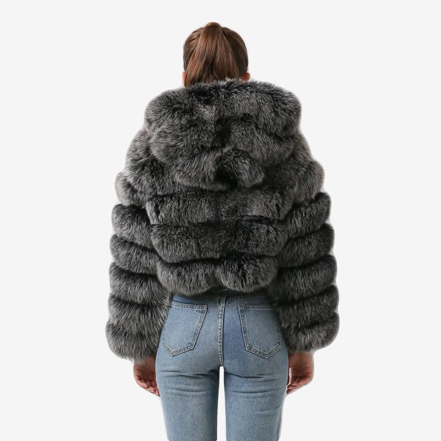 Real fox skin jacket women's winter short jacket (customizable) - WGLUVF