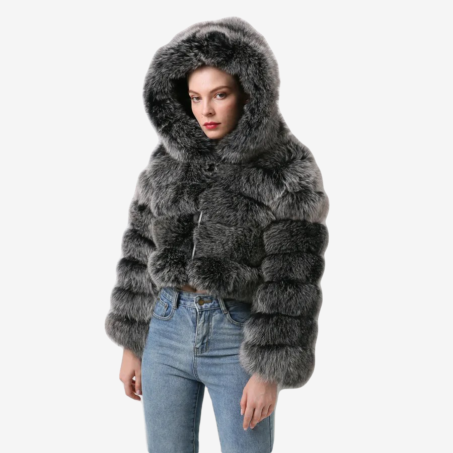 Real fox skin jacket women's winter short jacket (customizable) - WGLUVF