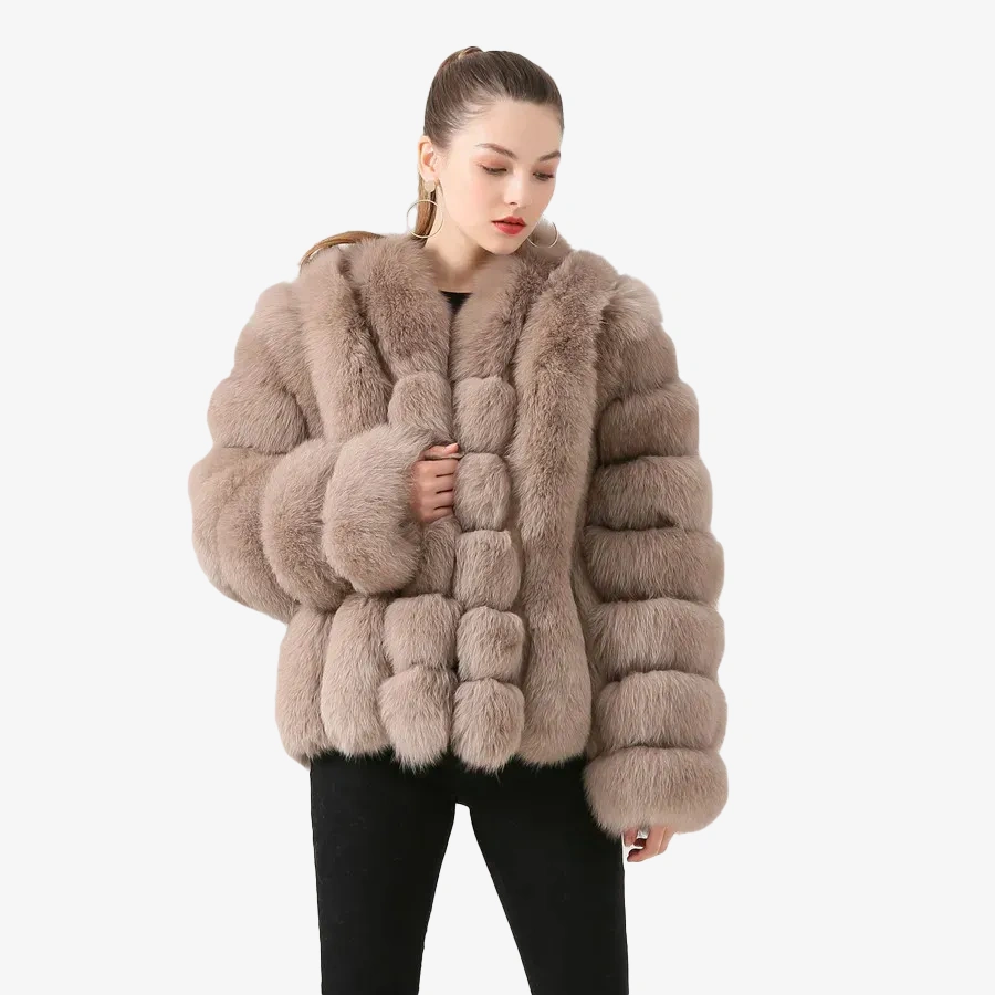 Ladies' fox fur vertical bread jacket jacket - WGLUVF
