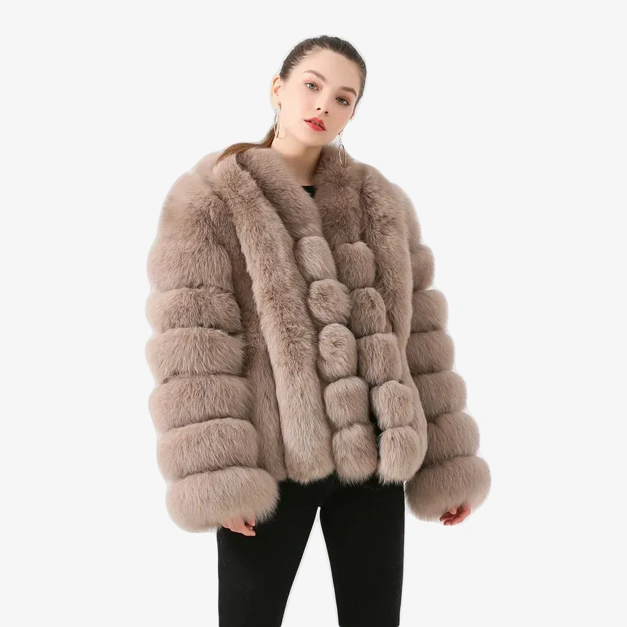 Ladies' fox fur vertical bread jacket jacket - WGLUVF