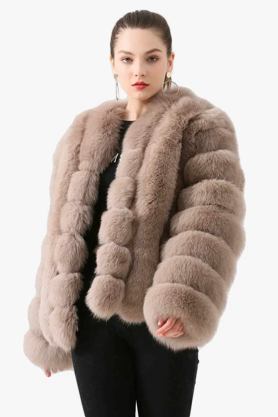 Ladies' fox fur vertical bread jacket jacket - WGLUVF