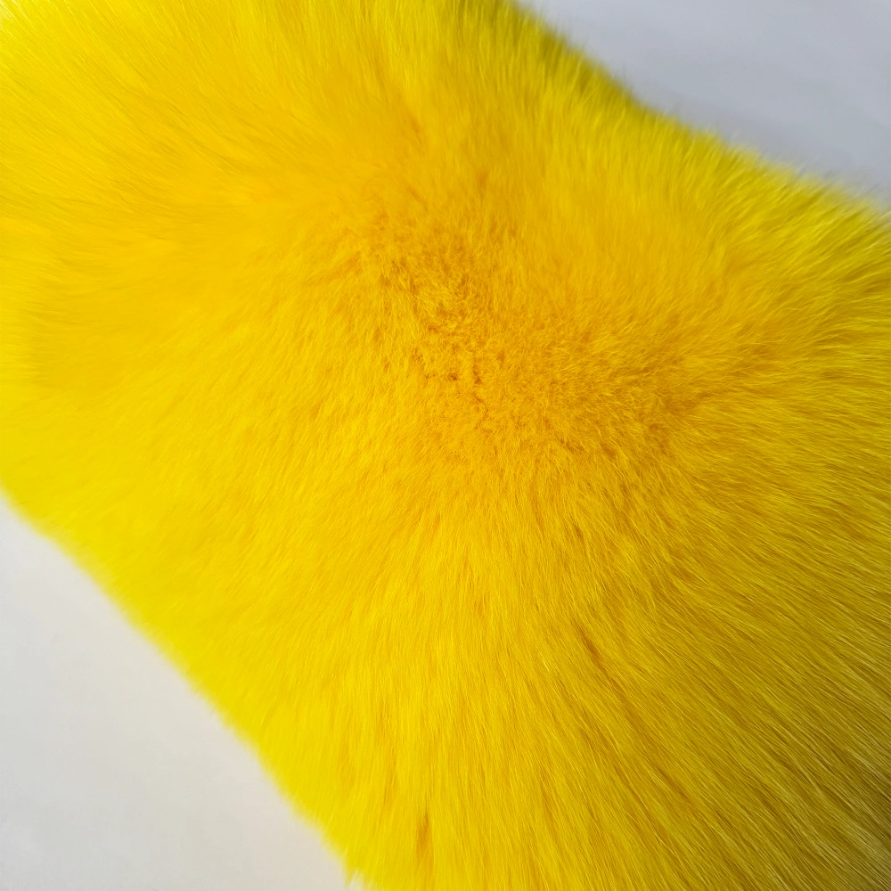 Real fox leather vest luxury fur - WGLUVF