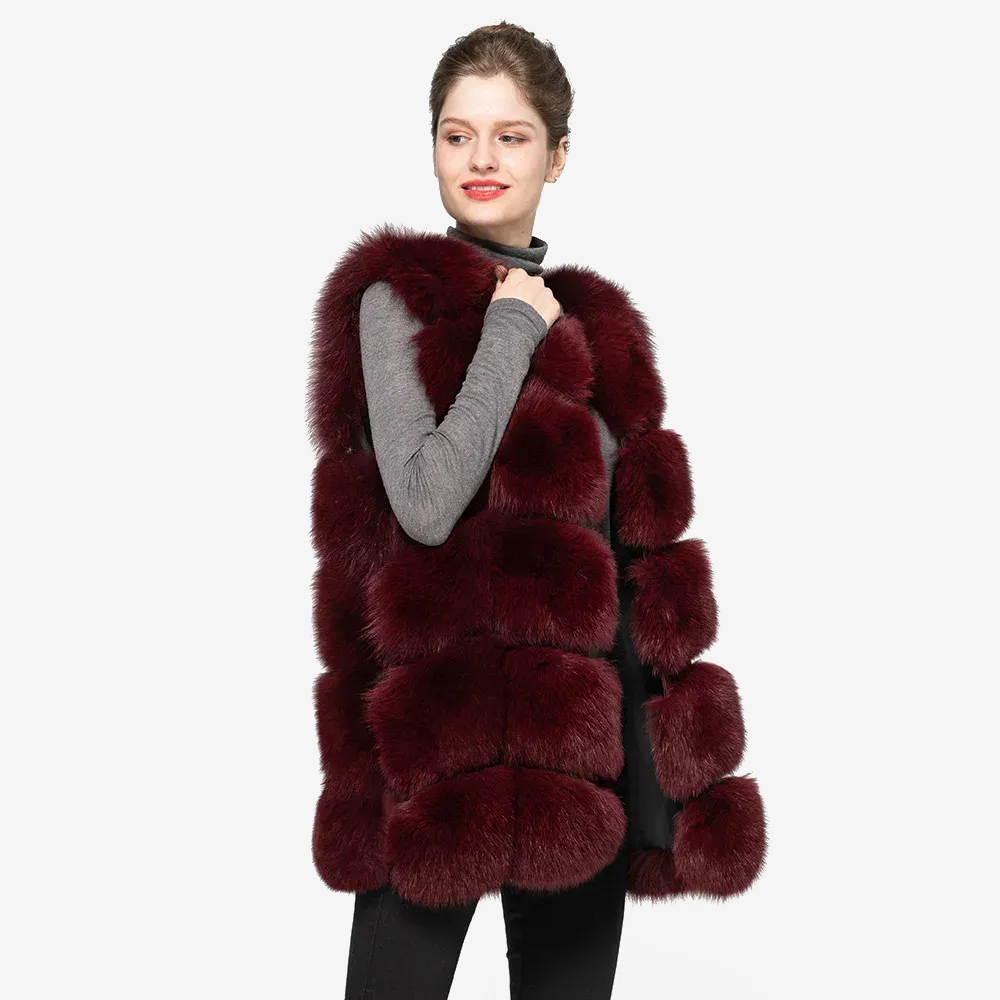 Women's Winter Warm Fur Vest Fashion Style Waistcoat - WGLUVF