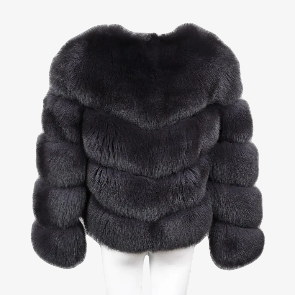 Diagonal fox fur coat - WGLUVF