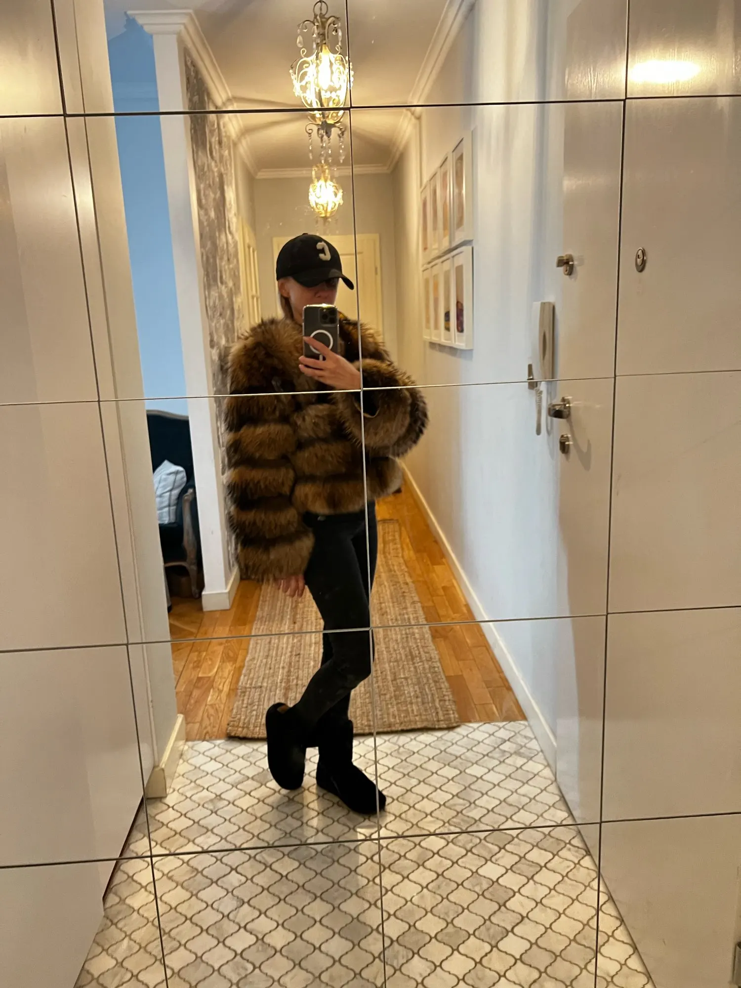 Classic fox fur short long sleeved jacket Add long sleeves - WGLUVF