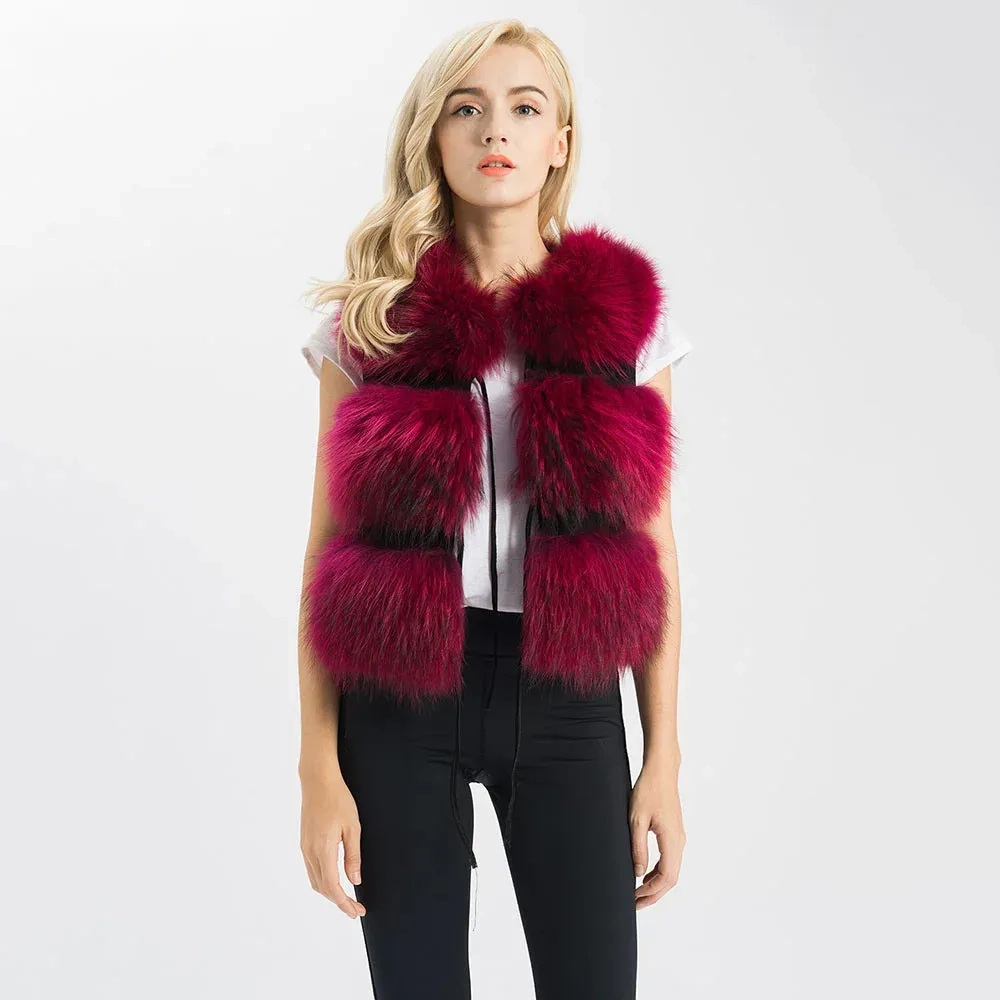 Raccoon fur vsst short 3 rows 45cm WG-racoon45/3 - WGLUVF